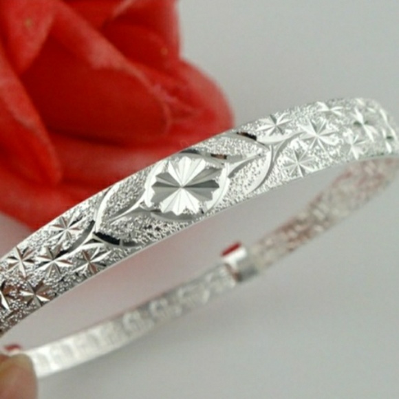 Poshology Jewelry - 925 Sterling Silver Cuff Bangle Bracelet